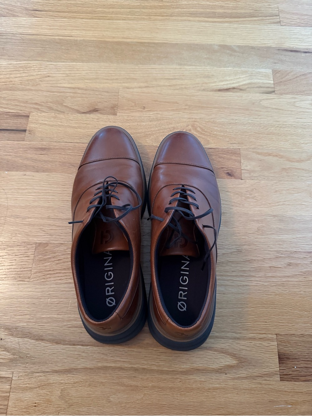 Cole Haan CitySpectre Brown Leather Cap-Toe Derby Shoes for Men